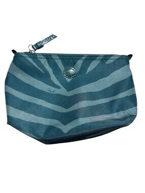 Coach Getaway Cosmetic Case Teal Zebra Print Mini Bag Pouch Zip Up